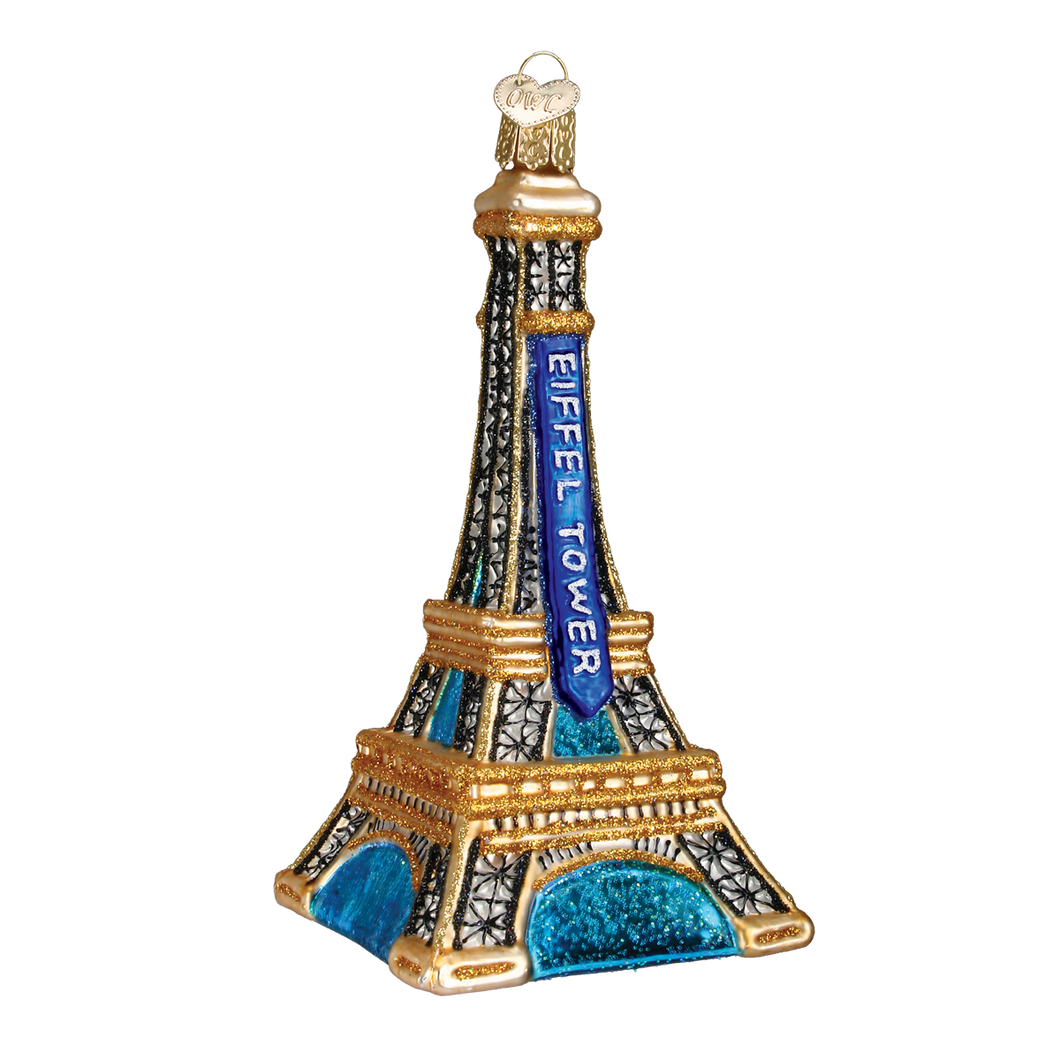 Old World Eiffel Tower Christmas Ornament