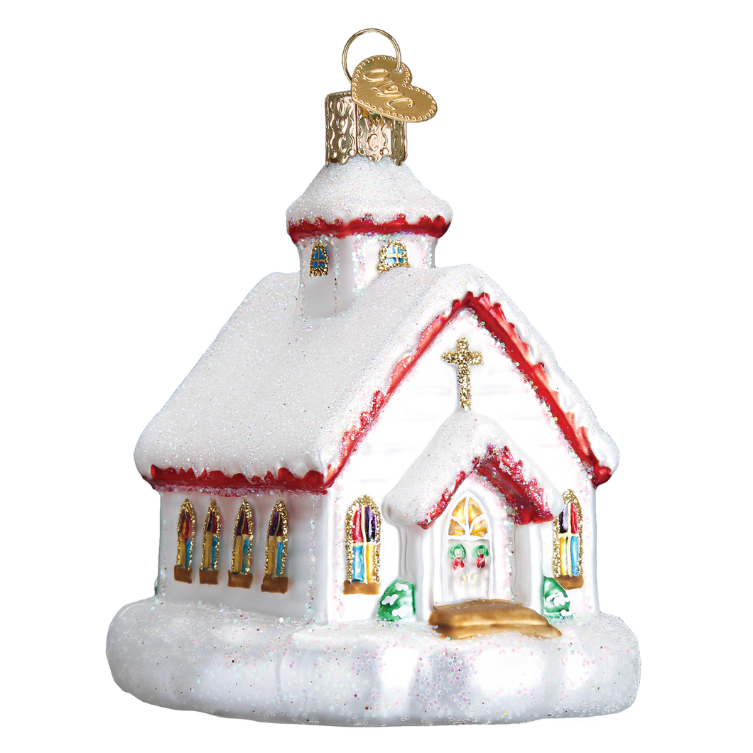 Old World Country Church Christmas Ornament