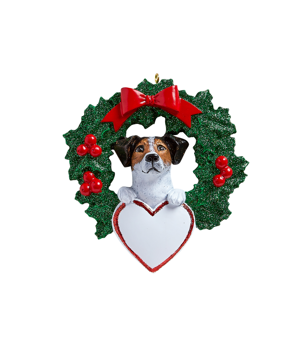 Jack Russell With Wreath