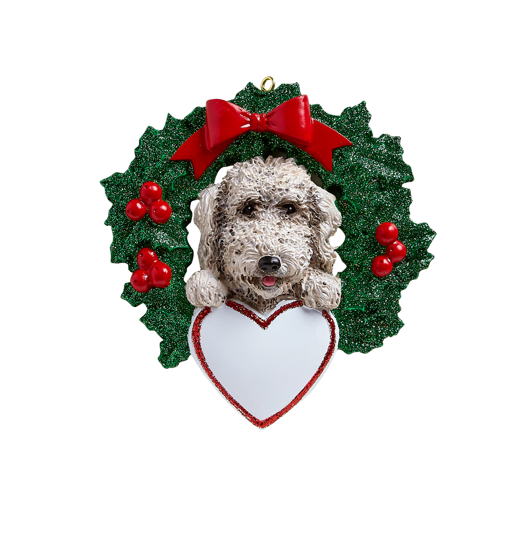 Labradoodle With Wreath
