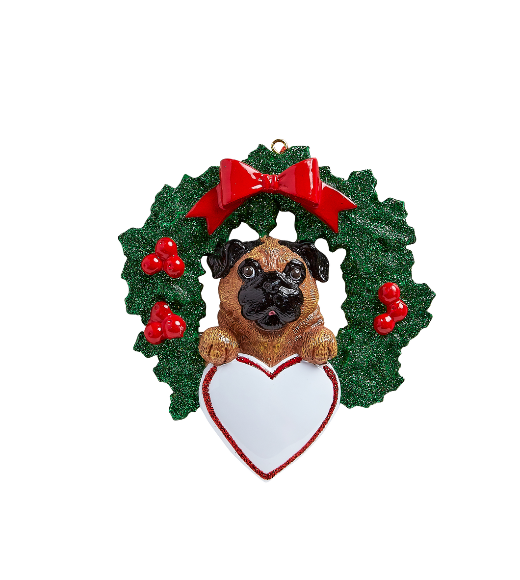Pug With Wreath
