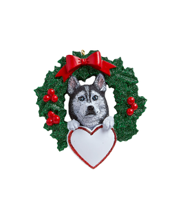 Siberian Husky With Wreath