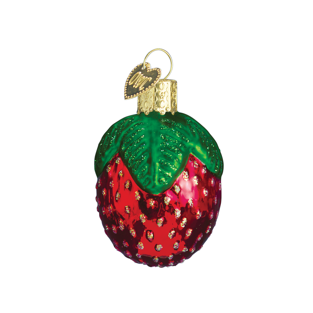 Old World Sparkling Strawberry Christmas Ornament