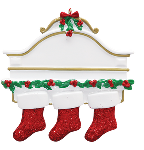 3 Stocking on a Mantle Ornament