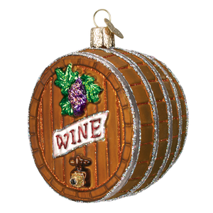 Old World Wine Barrel Christmas Ornament