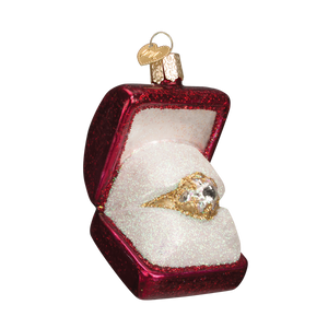 Old World Ring in Box Engagement Christmas Ornament