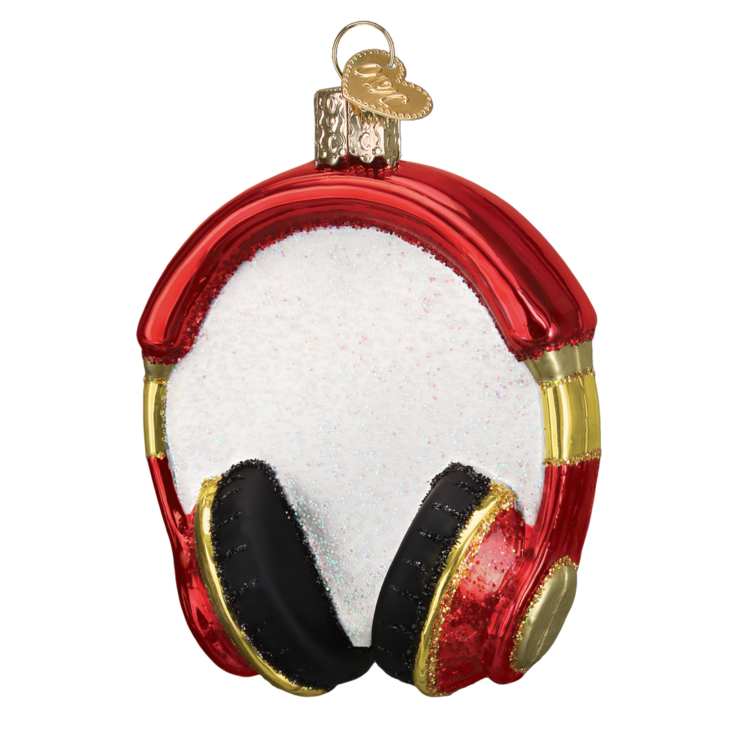 Old World Headphones Christmas Ornament