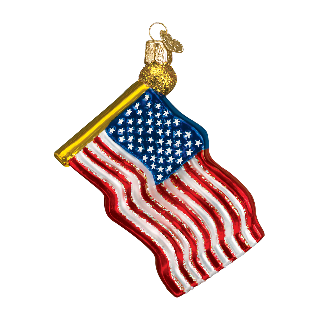 Old World Star-Spangled Banner American Flag Christmas Ornament
