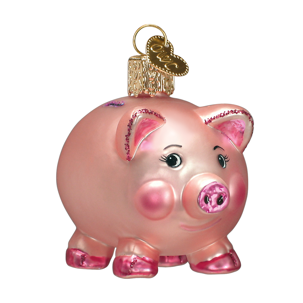 Old World Piggy Bank Christmas Ornament