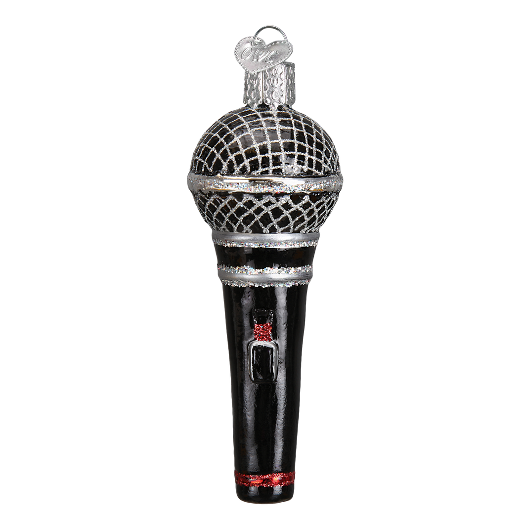 Old World Microphone Christmas Ornament