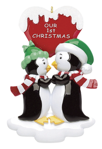 Our First Christmas Penguin Couple Ornament