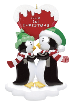 Our First Christmas Penguin Couple Ornament