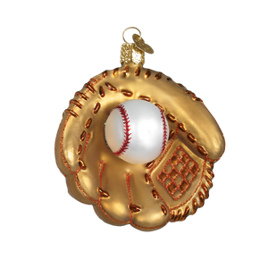 Old World Baseball Mitt Christmas Ornament