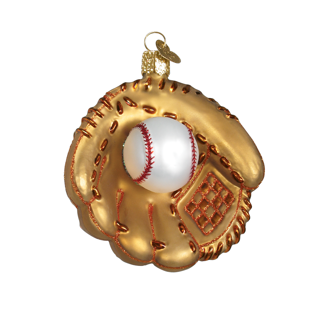 Old World Baseball Mitt Christmas Ornament