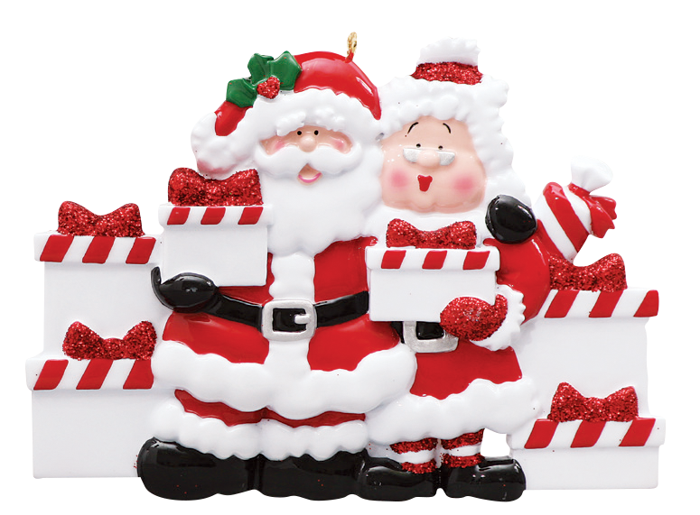 Mr. and Mrs. Claus Family of 6 Ornament