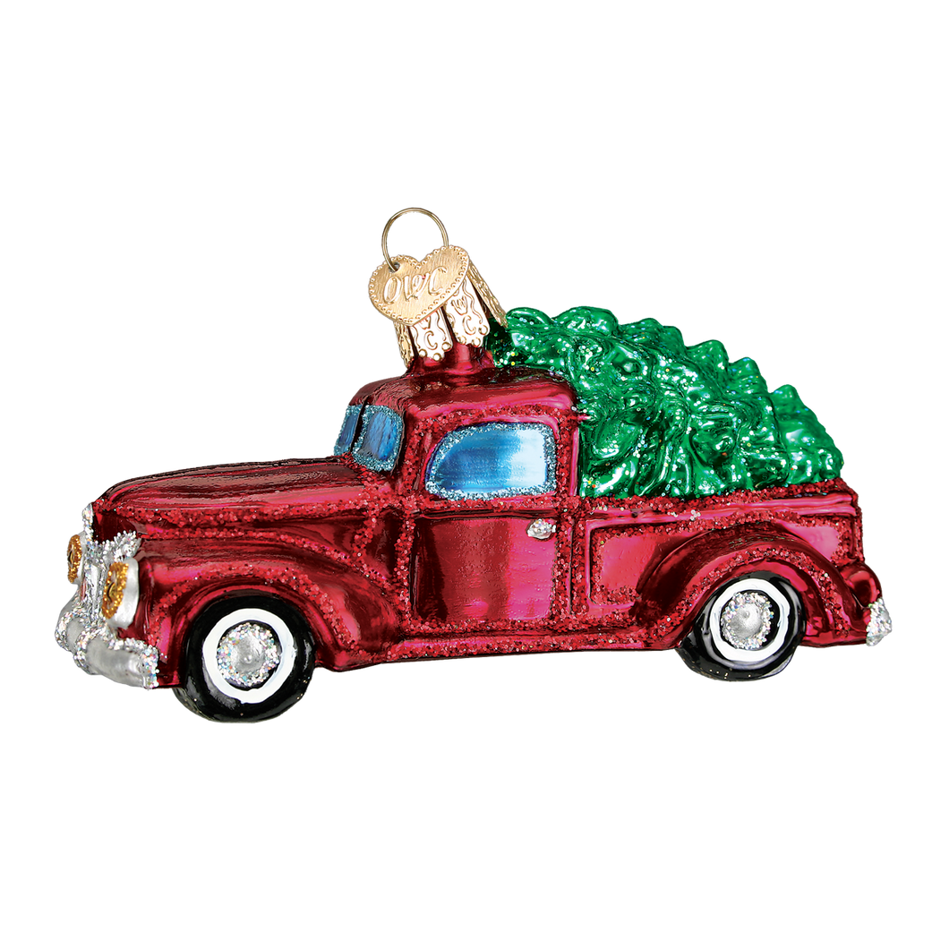 Old World Truck with Tree Christmas Ornament