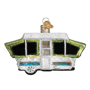 Old World Tent Pop Up Camper Christmas Ornament