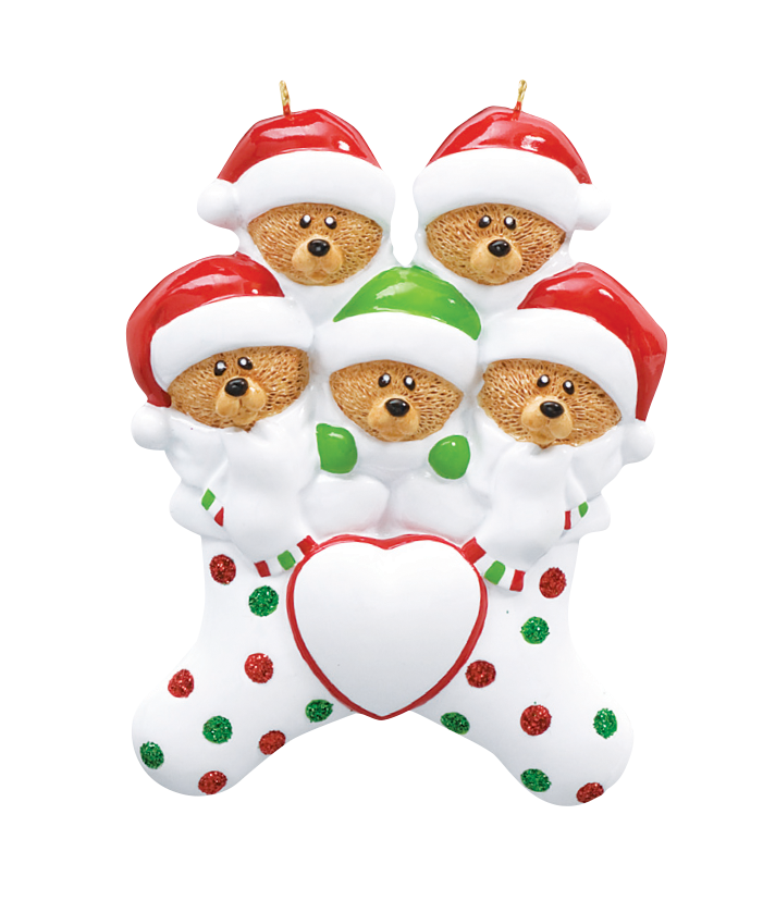 Five Bears in Stocking
