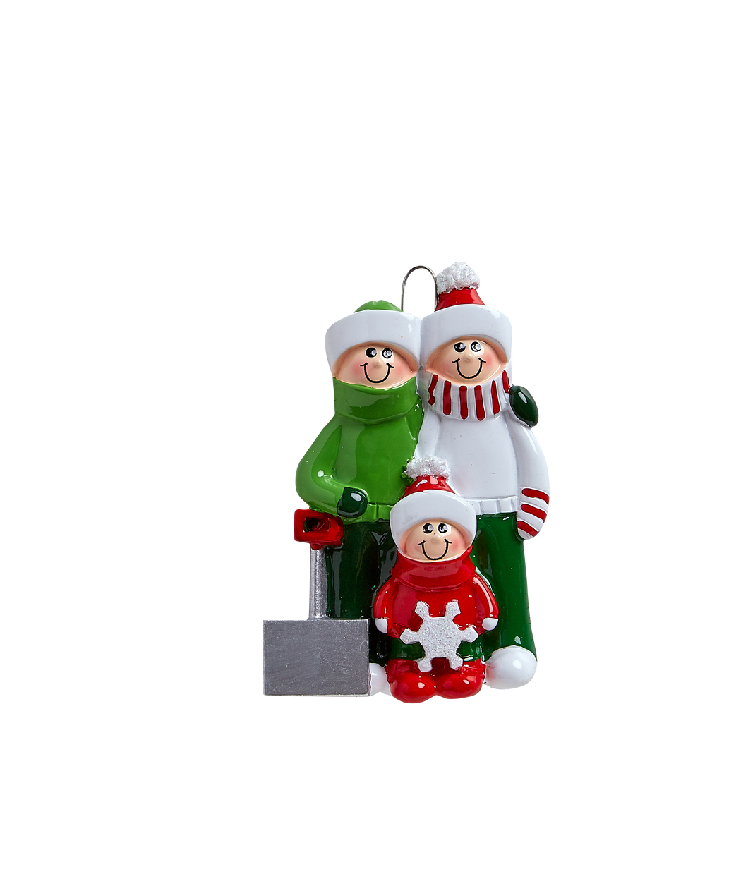 Snow Shovel Family of 3  Christmas Ornament