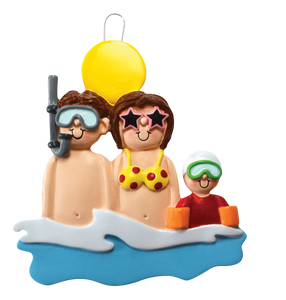 At The Beach Family Of 3 Ornament