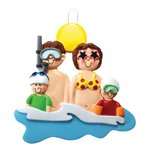 At The Beach Family Of 4 Ornament