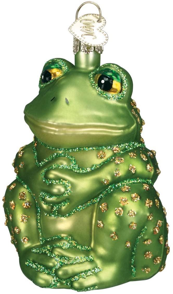 Old World Sitting Frog Christmas Ornament