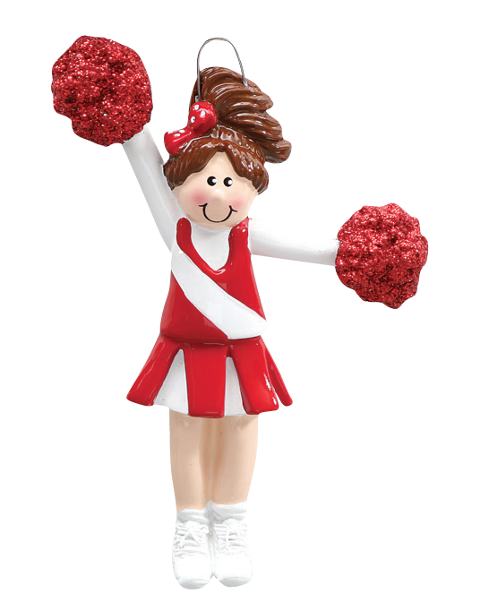 Cheerleader In Red Uniform Christmas Ornament