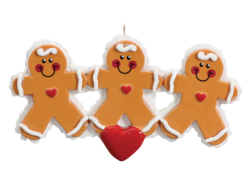 Gingerbread Family/Friends Of 3 Christmas Ornament