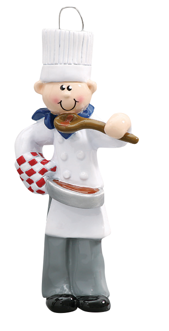 Male Chef Christmas Ornament