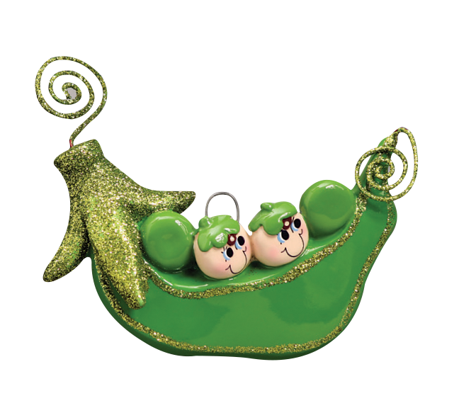 Two Peas In A Pod Christmas Ornament