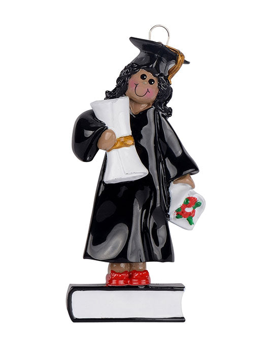 African American/Black/Indian Graduation Girl Personalize Christmas Ornament