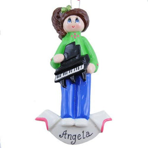 Piano Girl Christmas Ornament
