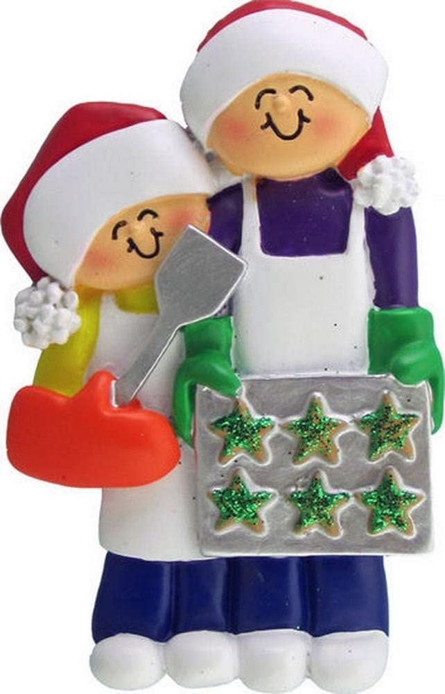 Family of 2 Baking Cookies Christmas Ornament