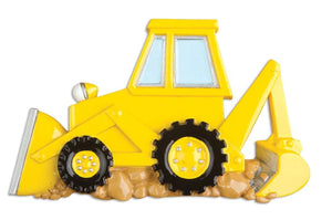 Backhoe/Front Loader Yellow Construction Vehicle Personalization Christmas Ornament