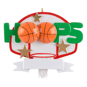 Basketball Net Hoops Basketballs Personalize Christmas Ornament