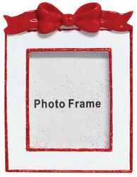 Red Bow Frame Ornament with Easel on Back