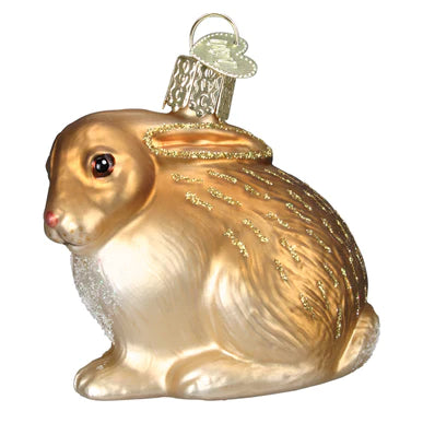 Old World Tan Cottontail Bunny Christmas Ornament