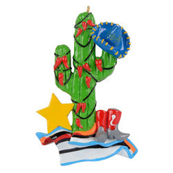Cactus/ Hot Peppers/Sombrero/Cowboy Boots/Arizona/Texas/Mexico/New Mexico Personalize Christmas Ornament