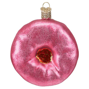 Old World Frosted Donut Christmas Ornament