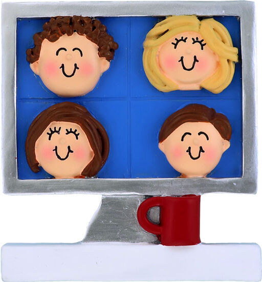 Video Meeting Zoom Call Personalized Christmas Ornament