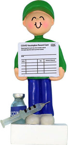 Vaccinated Vaccine Card Male Personalized Ornament