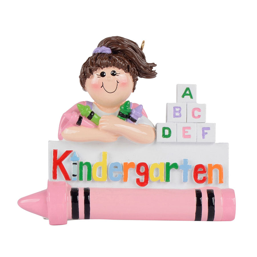 First Day of Kindergarten Girl/First Day of School Personalize Christmas Ornament