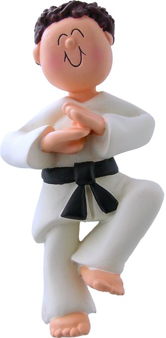 Male Karate Christmas Ornament