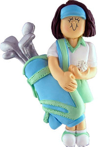 Golf Player with Golf Bag Girl