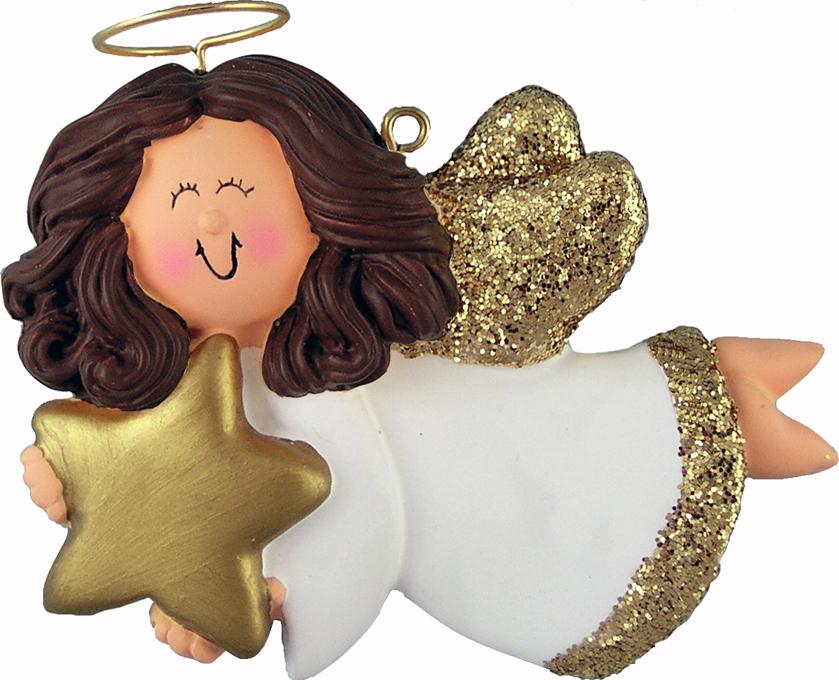 Angel with Star, Female Christmas Ornament