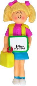 Girl First Day of School Ornament