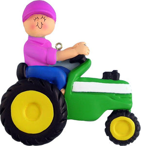 Woman on Green Tractor