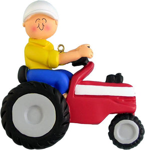 Farmer on Red Tractor