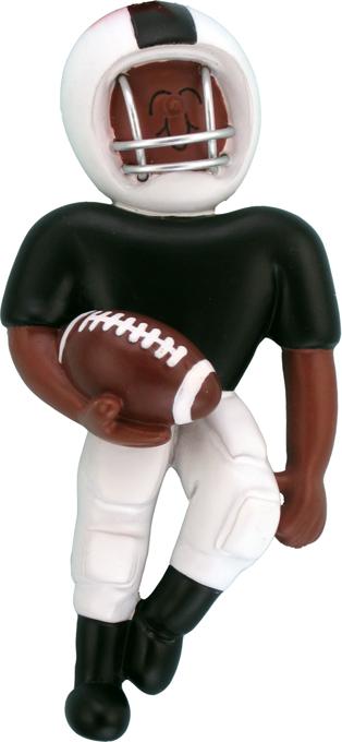 African American Football Player with Black Uniform