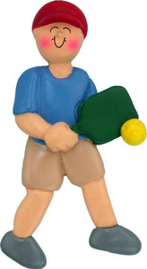 Pickle Ball Male Christmas Ornament